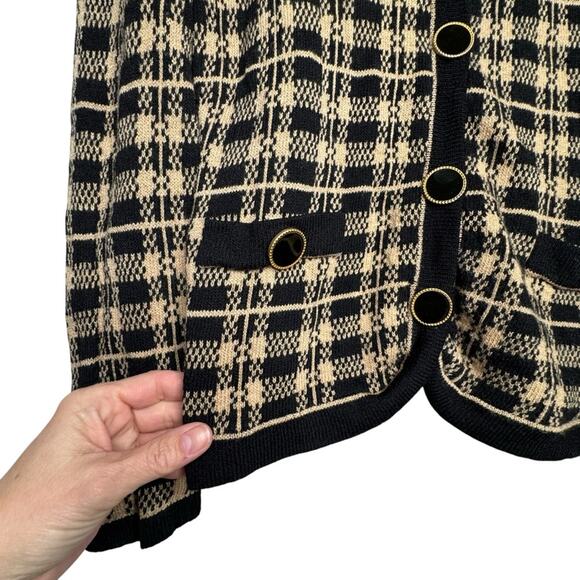 Don Sayres Wellmore Cardigan 10 Wool Blend Vintage Black Gold Buttons - Picture 4 of 12